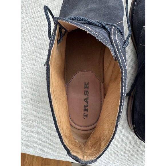 Trask Navy Blue Suede Leather Brady Lace Up Chukka Boot Vibram Sole Men’s 11 - Picture 5 of 11